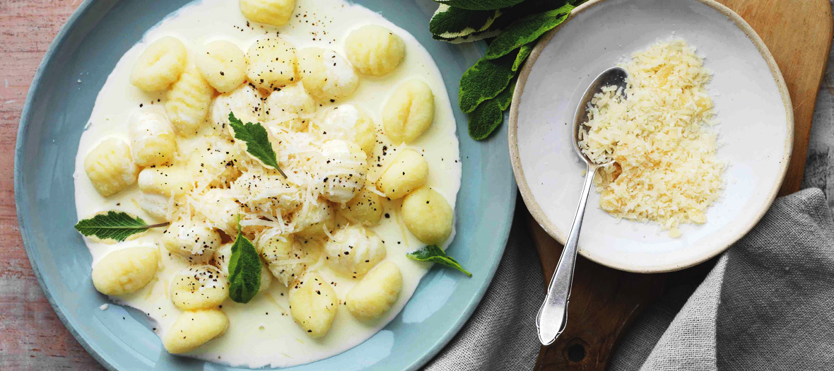 Recette de gnocchi de pommes de terre à la crème de Parmigiano Reggiano