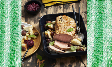 le rôti de veau aux châtaignes et topinambours avec crosnes, marrons de la cheffe Flora Mikula