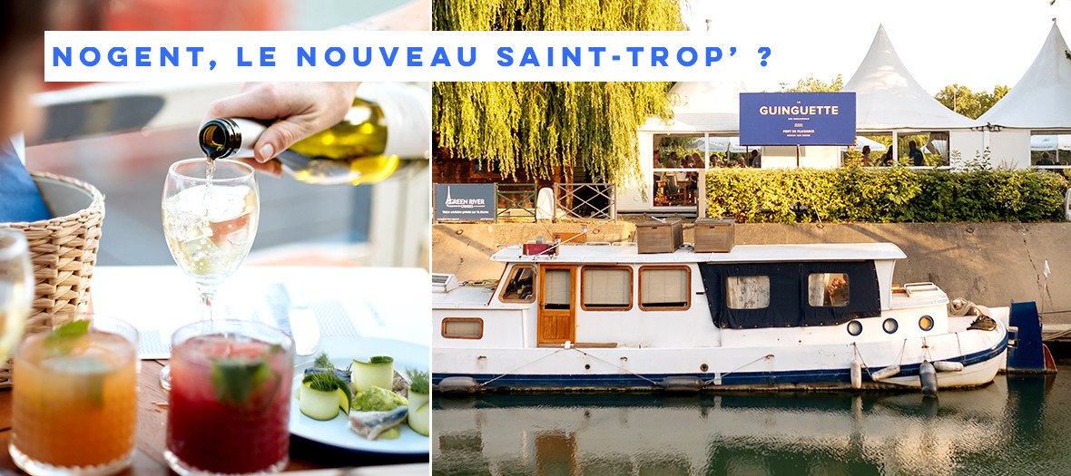 Bar et restaurant on a barge at Nogent-sur-Marne in France