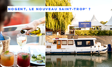 Bar et restaurant on a barge at Nogent-sur-Marne in France