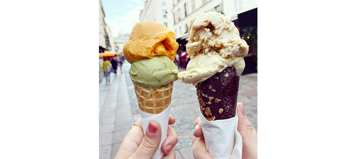 Ice creams Martine Lambert in a cone