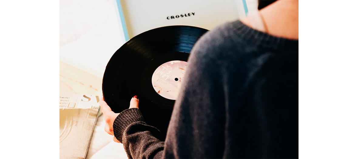 Disque vinyle et tourne disque Crosley