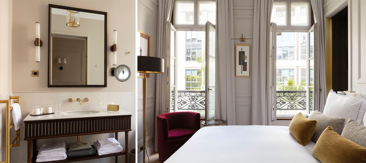 Décoration d'une chambre de l'hotel Les Jardins du Faubourg