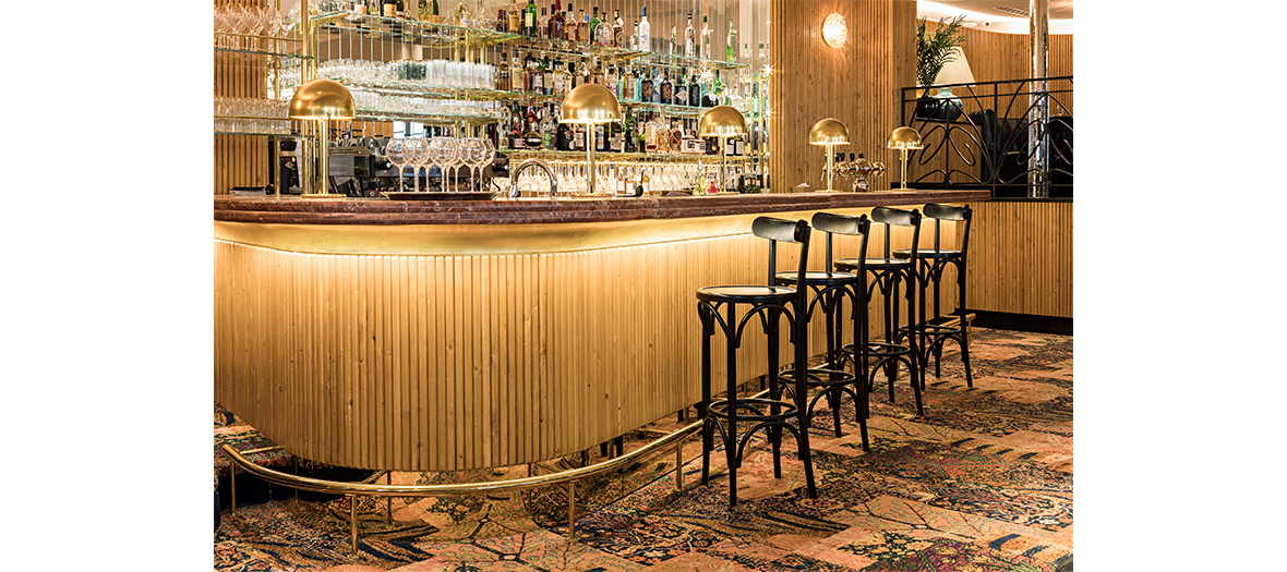 Inside room of the cinema restaurant beau regard in Paris in Saint Germain des près