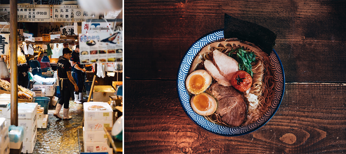 The ramen with the secret black sesame sauce, garlic and ginger with châshû of Basque free range  pork. Poutargue fish eggs for the veggie option