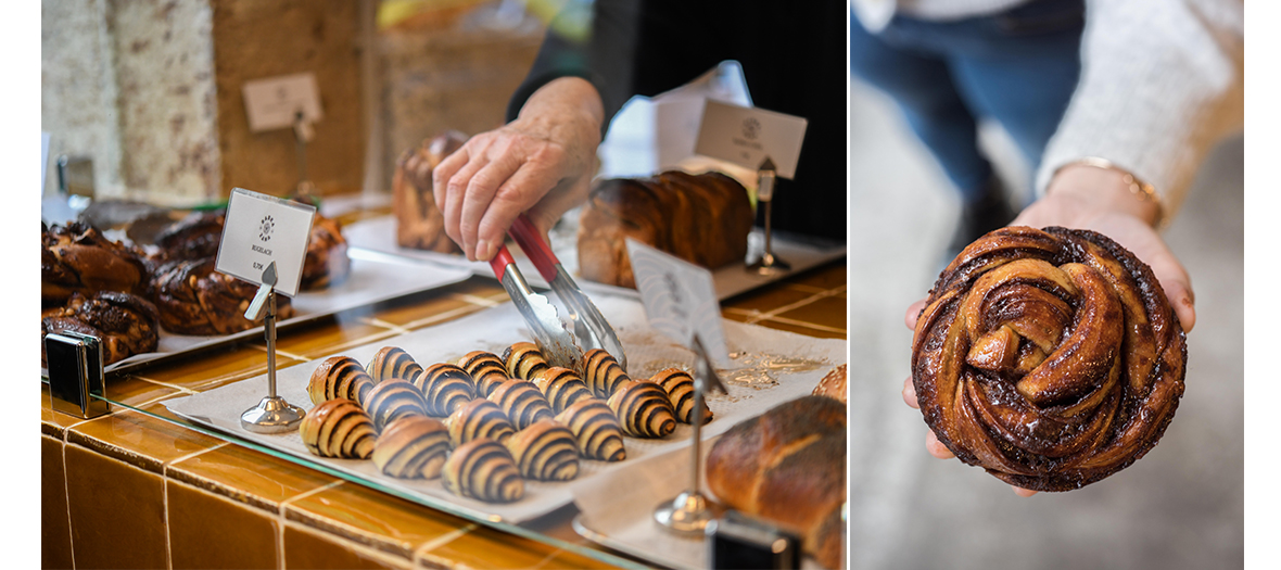 Babka à la pistache-fleur d’oranger, à la pâte à tartiner et  les petits rugelach de la boulangerie Babka Zana