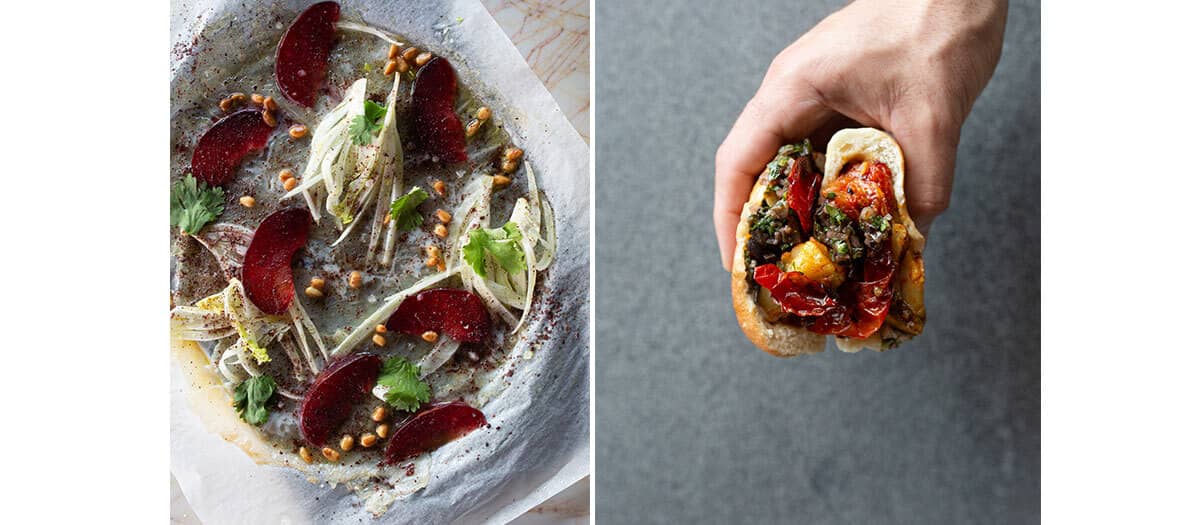 Filet de bar séché à la péruvienne, tartare de thon rouge de Méditerranée, carpaccio de dorade royale en dentelle ou encore saumon séché puis mariné teryaki au restaurant Tortuga à Paris