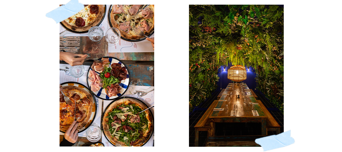Italian cuisine classics perfectly mastered with spritz, margarita, incredible gnocchi, truffle pizza, fondant chocolate donuts at the Italian restaurant Zola