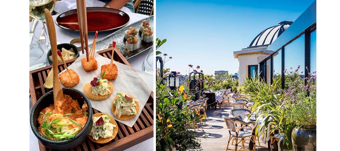 Terrasse du restaurant Mun avec vue sur tout Paris