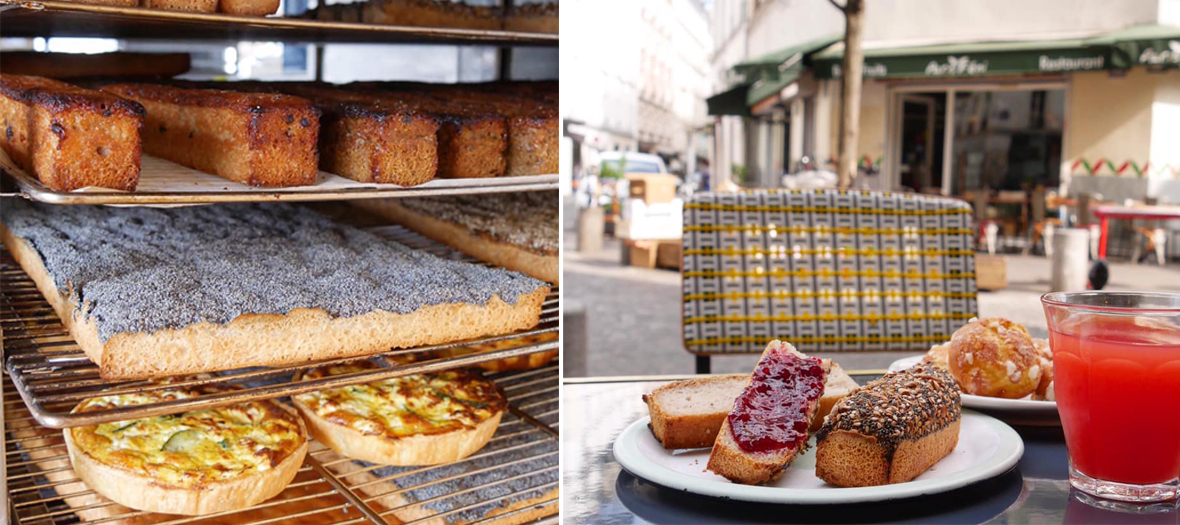 Pain au levain aux chouquettes, pain de sucre à la fleur d’orange, cookie gingembre parfumé à la menthe fraîche de la boulangerie-cantoche Chambelland