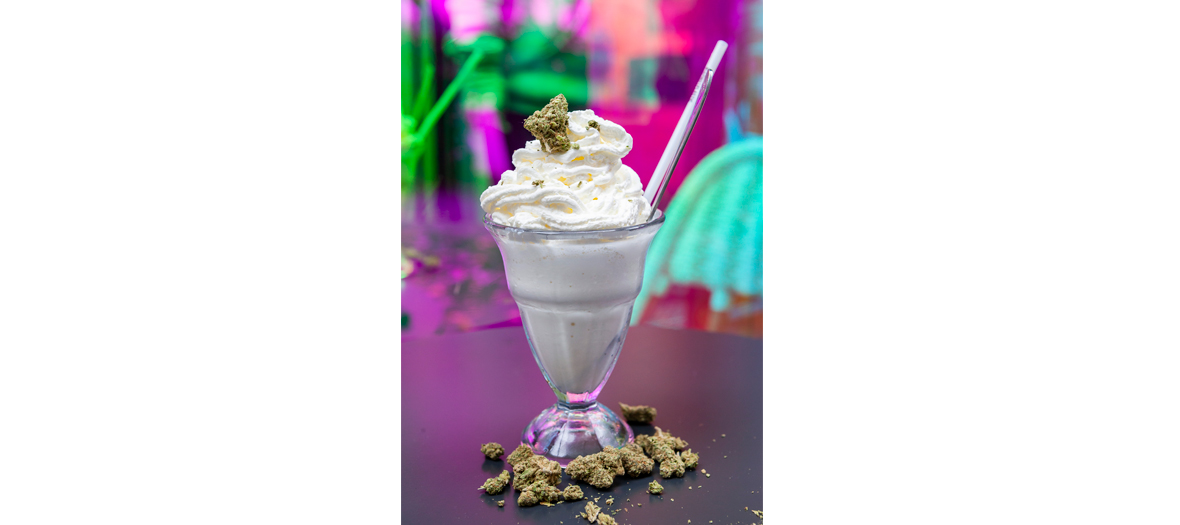 Whole milkshake doped with hemp and olive infused with CBD