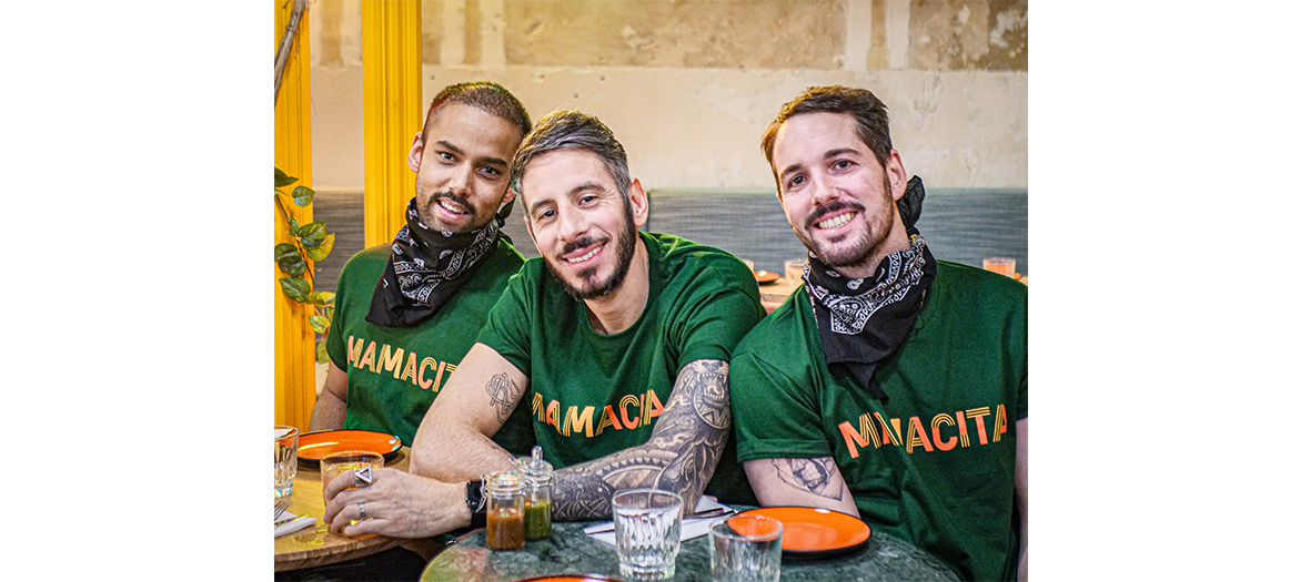 François, Franck and Thomas both the 3 founders of the Tacos bar Mamacita in Paris