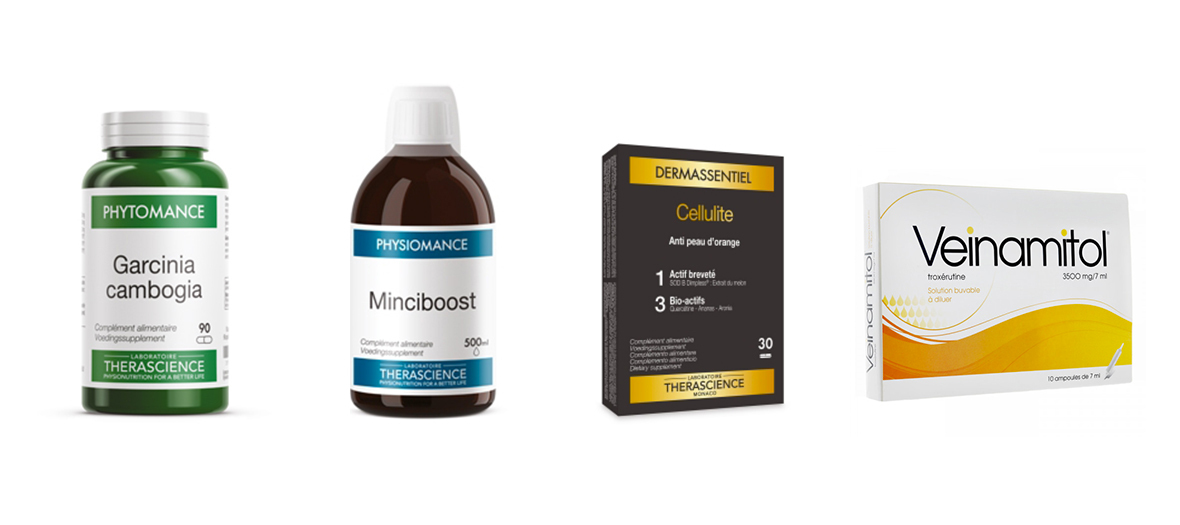 Protocole contre la prise de poid avec du  Neomincil,  Garcinia Cambogia, Minciboost, Cellulite and Veinamitol  