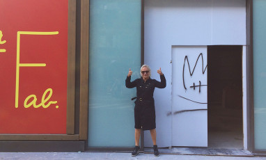 Portrait of Agnes B in front of her La Fab Art Gallery