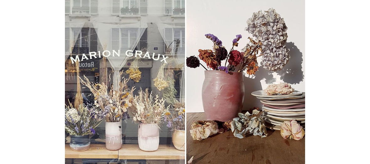 Bouquets de fleurs fanées à l'atelier Marion Graux