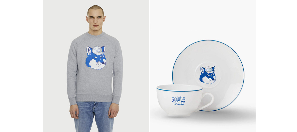 Pull, tasse et assiette à la fashion ciné-club Colette mon amour