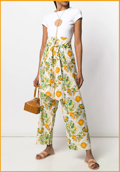 an incredible pair of Hermès pants with flowers 