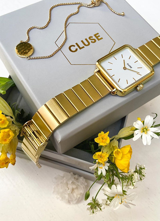 Gift box La Tétragone Watch & Slider Bracelet Gold, Cluse