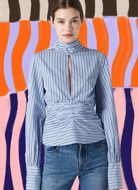 Top rayé bleu, Victoria Victoria Beckham