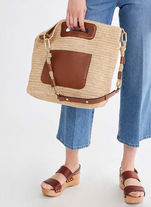 Sac hobo en raphia et cuir, Vanessa Bruno