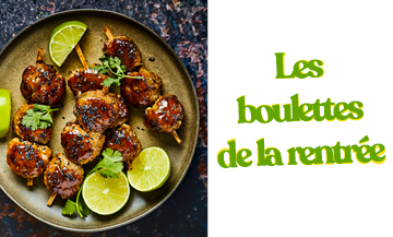 Recette boulettes japonaises yakitori avec de l'huile de sésame, de la sauce yakitori, de la coriandre et de l’agneau