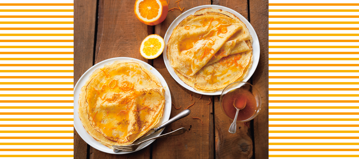 Crepes Suzette avec caramel à l’orange et flambé au Grand Marnier