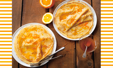 Crepes Suzette avec caramel à l’orange et flambé au Grand Marnier