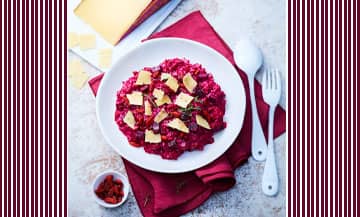 La recette du Risotto rouge avec de la betterave et de l'Appenzeller