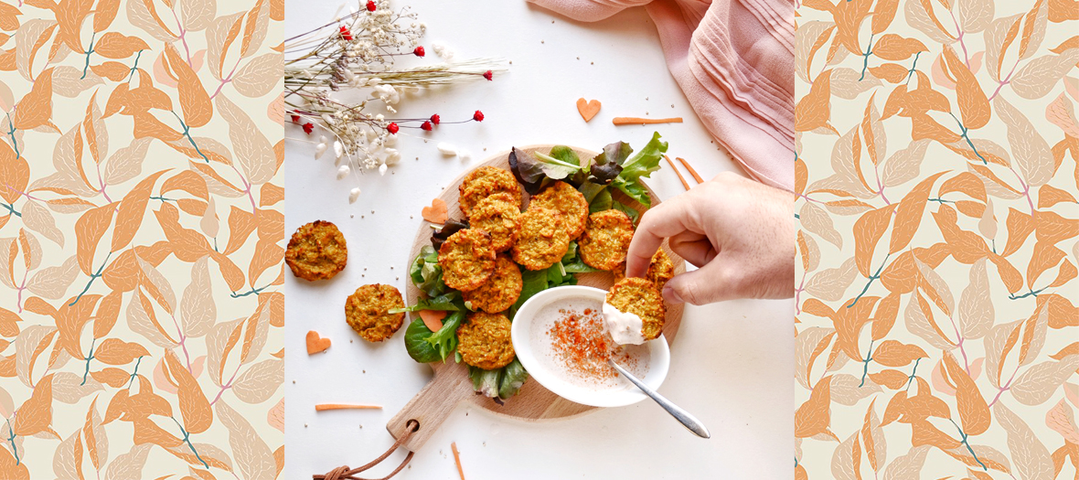 Plat de Croquettes De Patate avec quinoa, Huile d’olive, salade, Piment, Sel et poivre