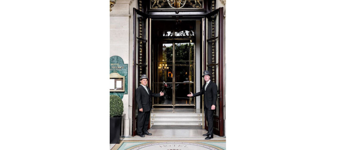 The Meurice Palace entrance at rue de Rivoli in Paris