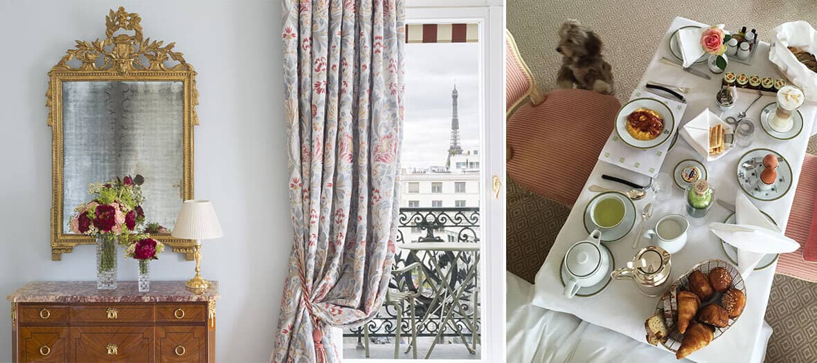 Petit-déjeuner en chambre par le room service du Bristol à Paris