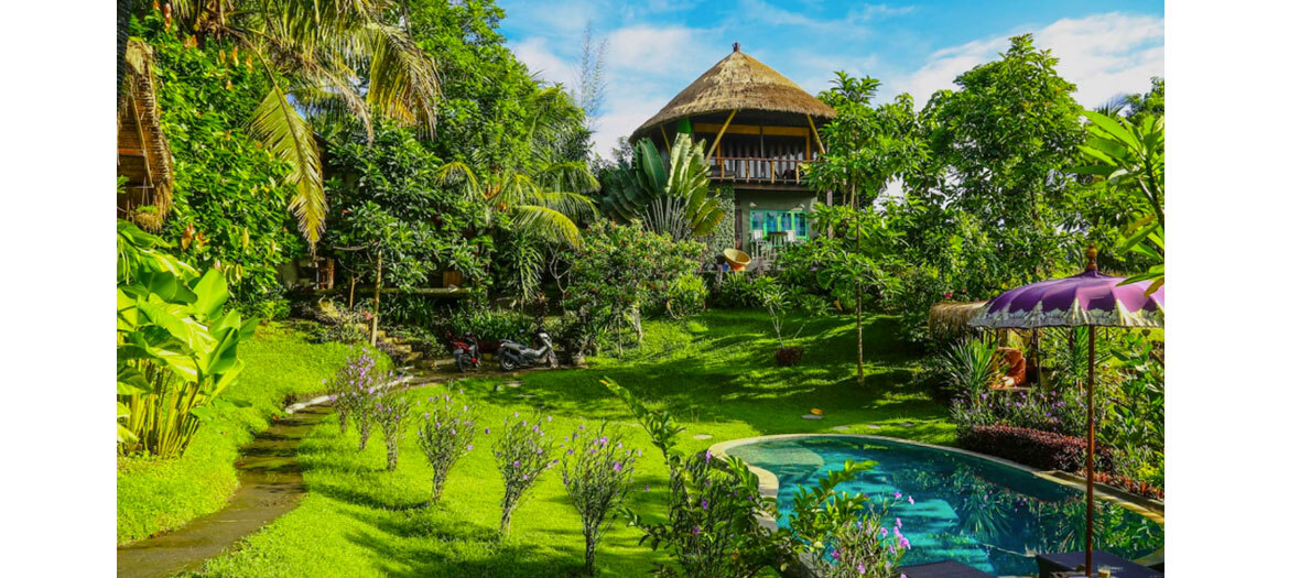 Un refuge green à Bali au coeur des montagnes du volcan Gunung Agung