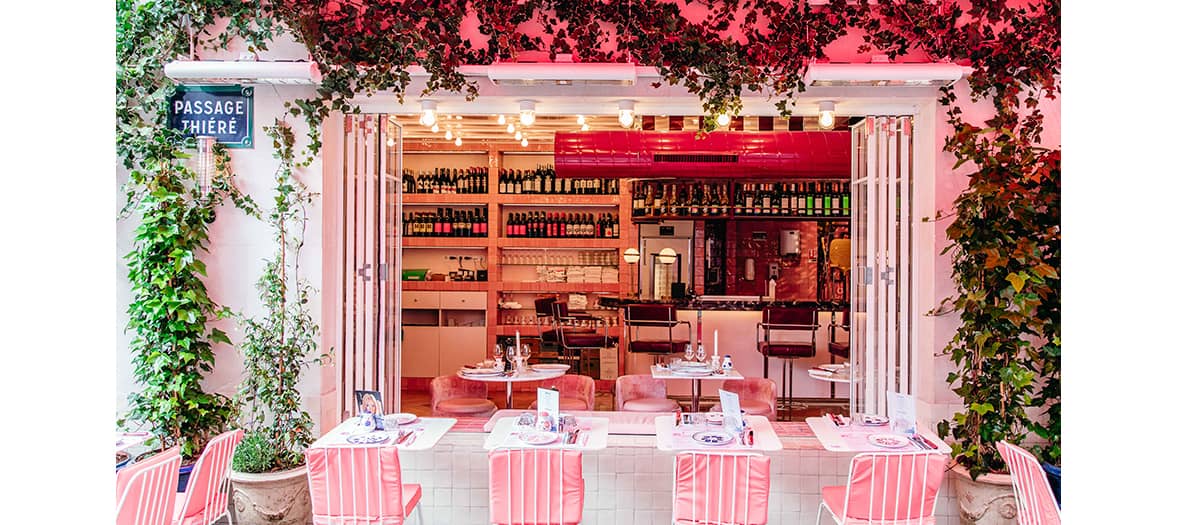 The pink terrace of Giorgio restaurant.