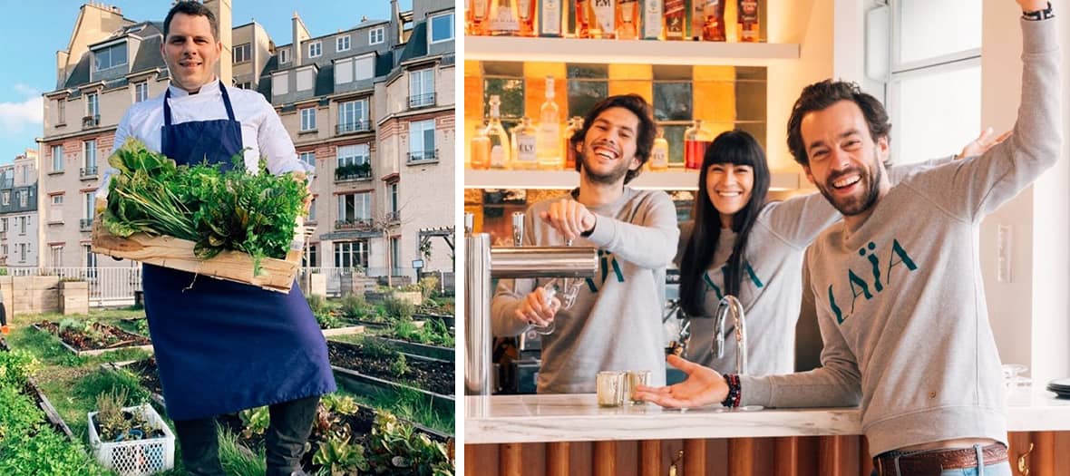 Marco Bernardo sur le rooftop avec potager chez Laia