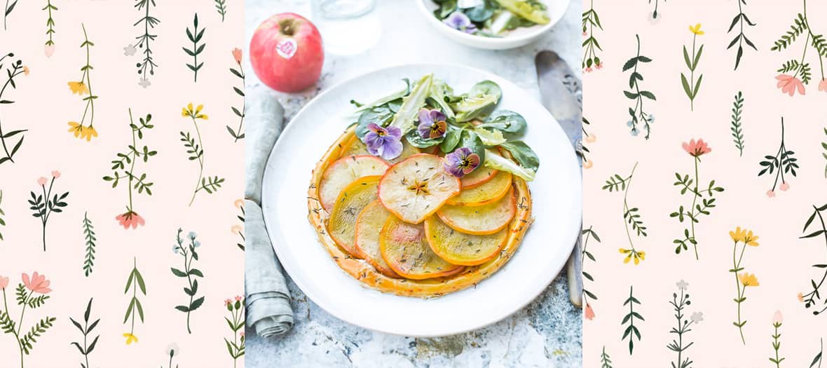 La recette de Tatin Salee avec Betteraves jaune, pommes et oignons à faire passer au four sur une divine pâte feuilletée