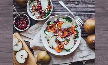 Une salade avec des produits de saison en plein hiver 