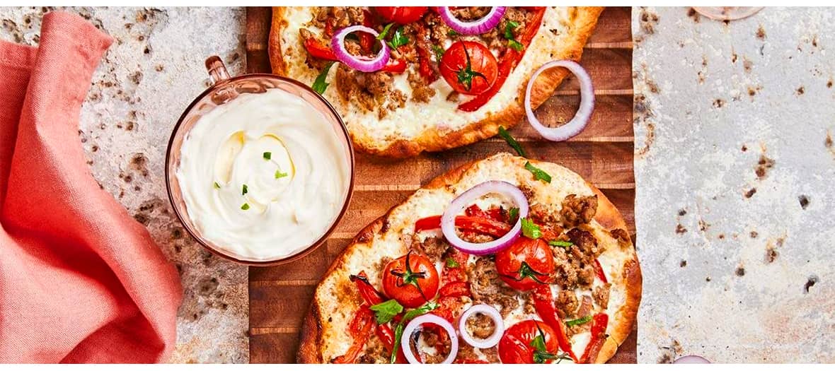 La recette de la pizza naan à l'agneau par le collectif jadorelagneau