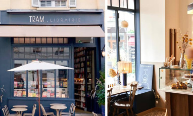 Tram cafe library in Paris