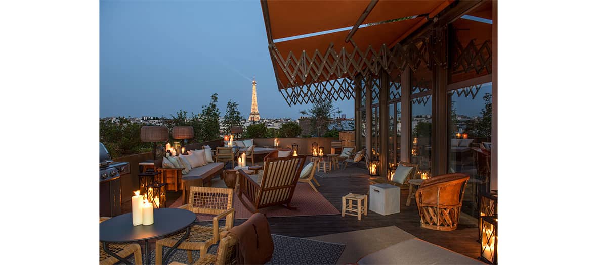 Le rooftop de l'hôtel Paradiso à Paris