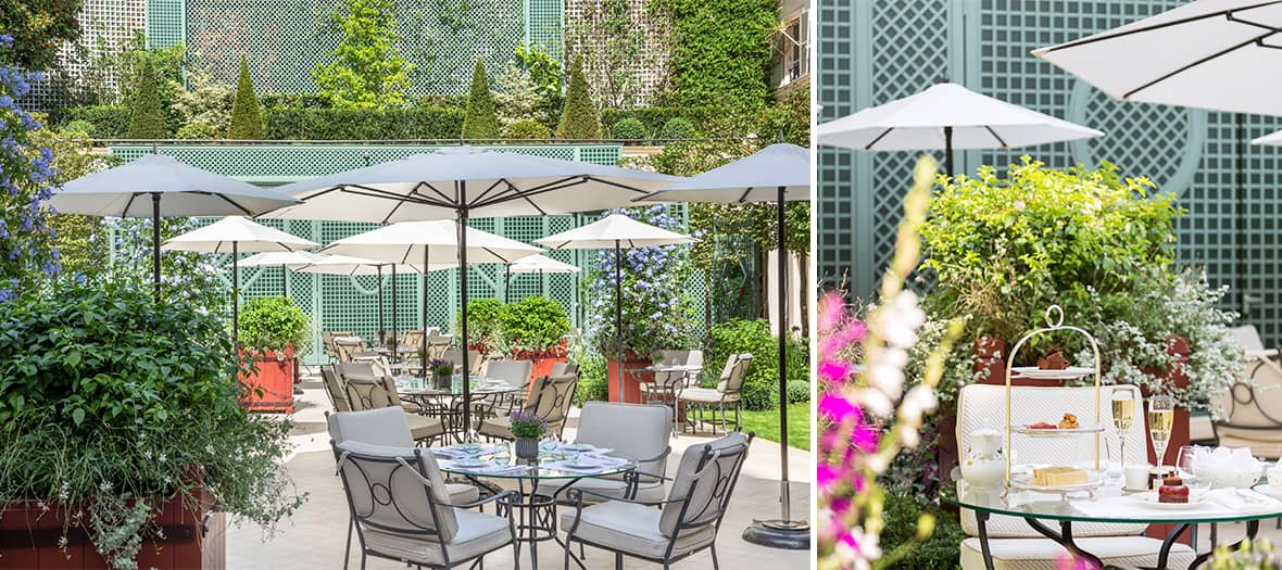 Les jardin de l'hôtel Bristol à Paris