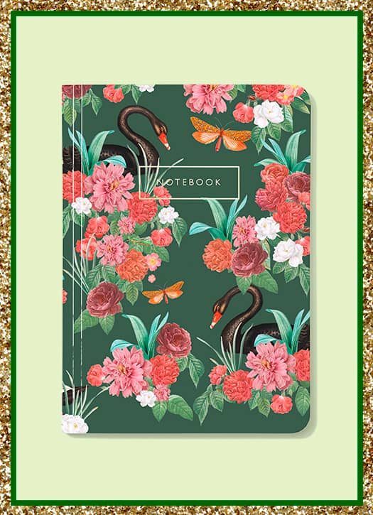 Lined swans soft cover notebook