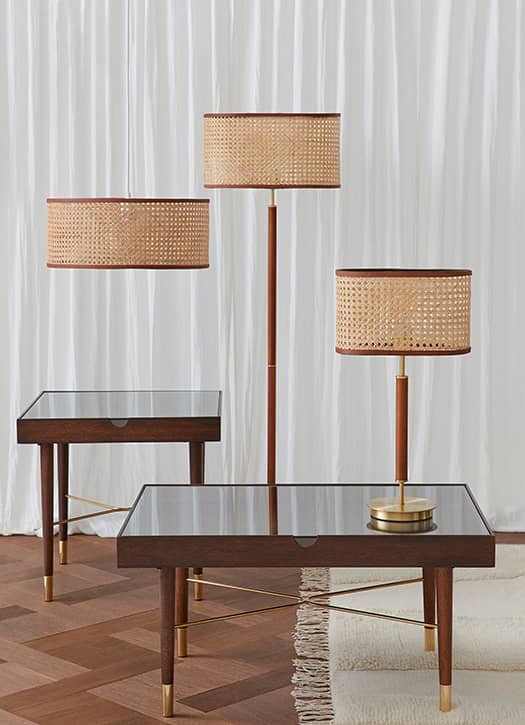 Large rattan lampshade