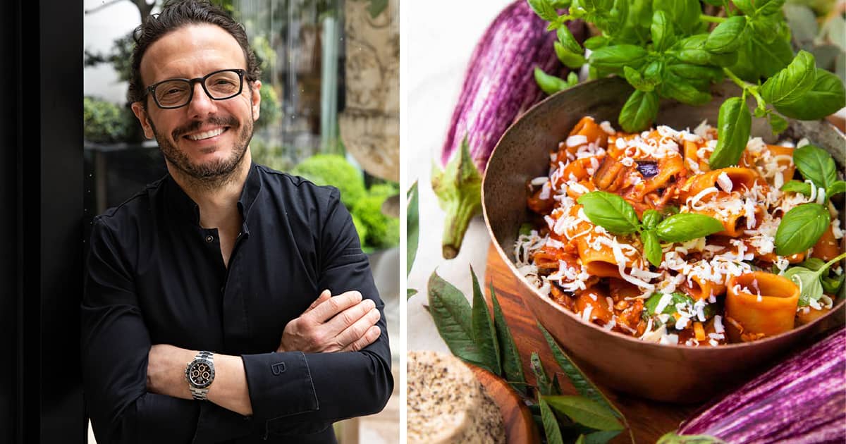 La recette de Pasta alla Norma ensoleillée du chef Simone Zanoni