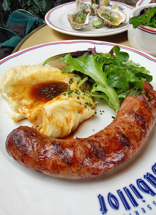 Saucisse purée de chez Brasserie Dubillot