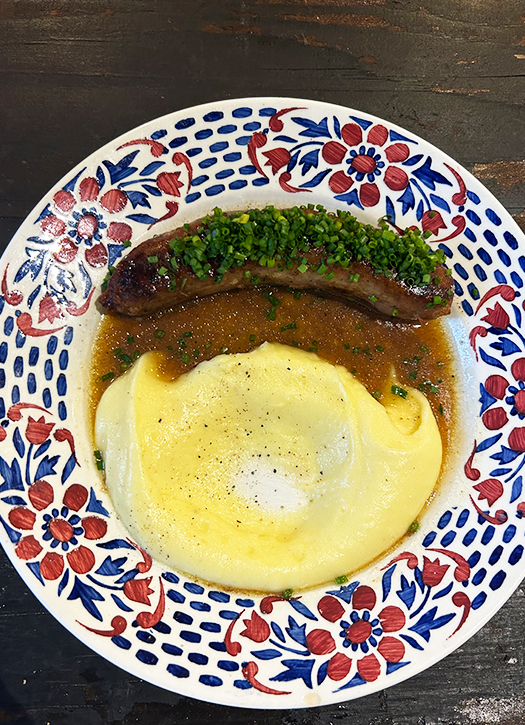 Saucisse purée de chez Club Cochon