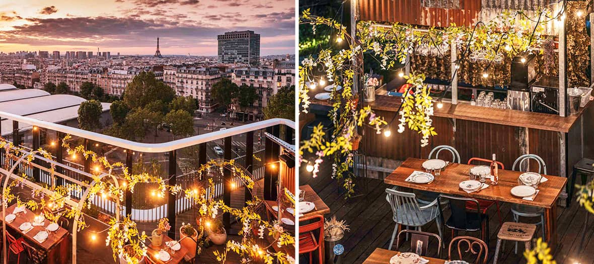 Le rooftop de l'hôtel Pedzouille à Paris