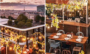 Le rooftop de l'hôtel Pedzouille à Paris