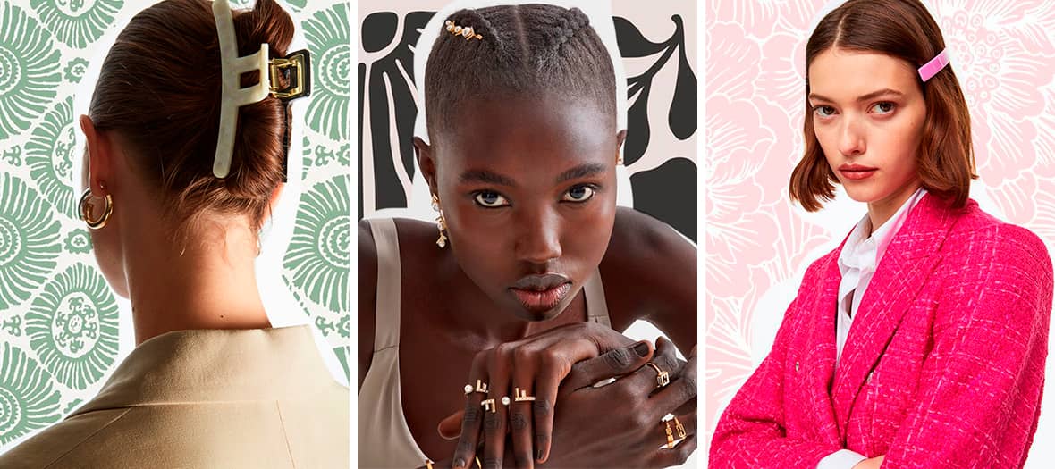 Pinces à Cheveux H&M - Modèle à Oreilles Couleur Or Et Blanc - Neuf Avec étiquettes - Accessoire Tendance
