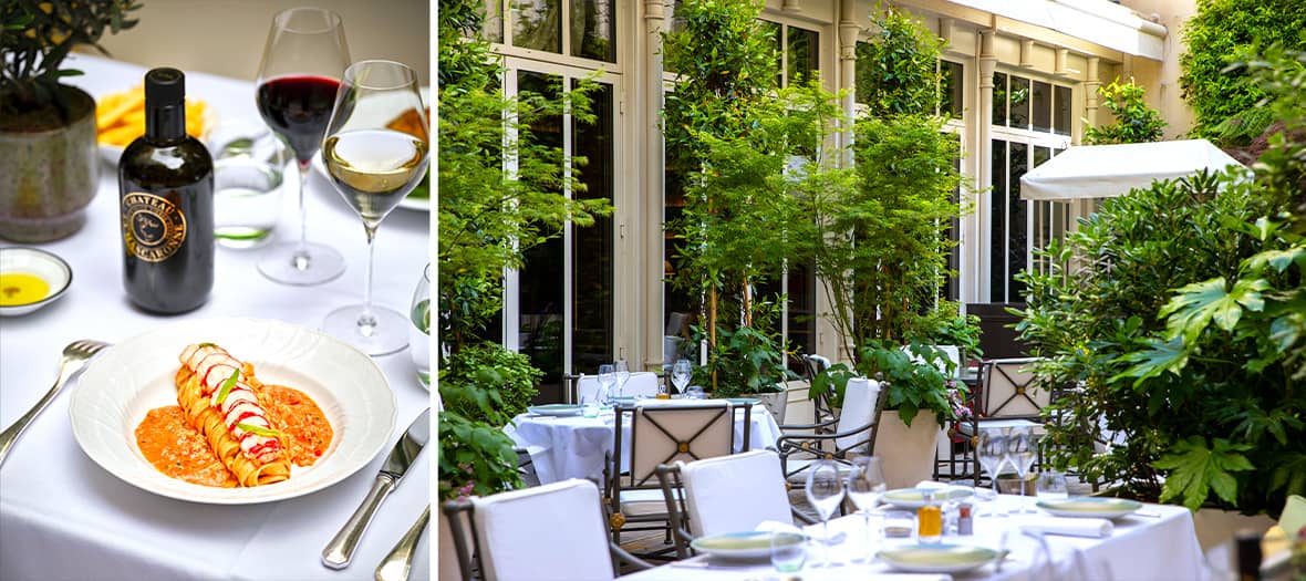 The Pagode de Cos terrace at the Reserve hotel in Paris