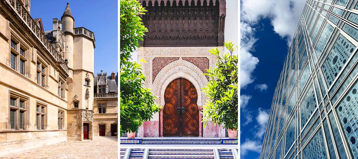 the Grande Mosquée de Paris, the musée de Cluny and the Institut du Monde Arabe in Paris 